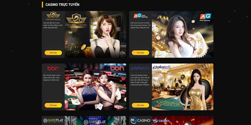 Sảnh Casino VN88 hợp tác với nhiều thương hiệu danh tiếng